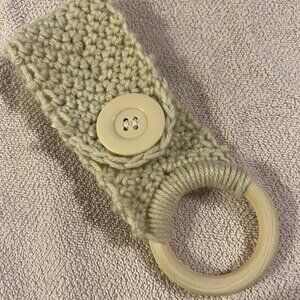 🐻- New Single Ring w/Button Kitchen Towel Holder - Handmad